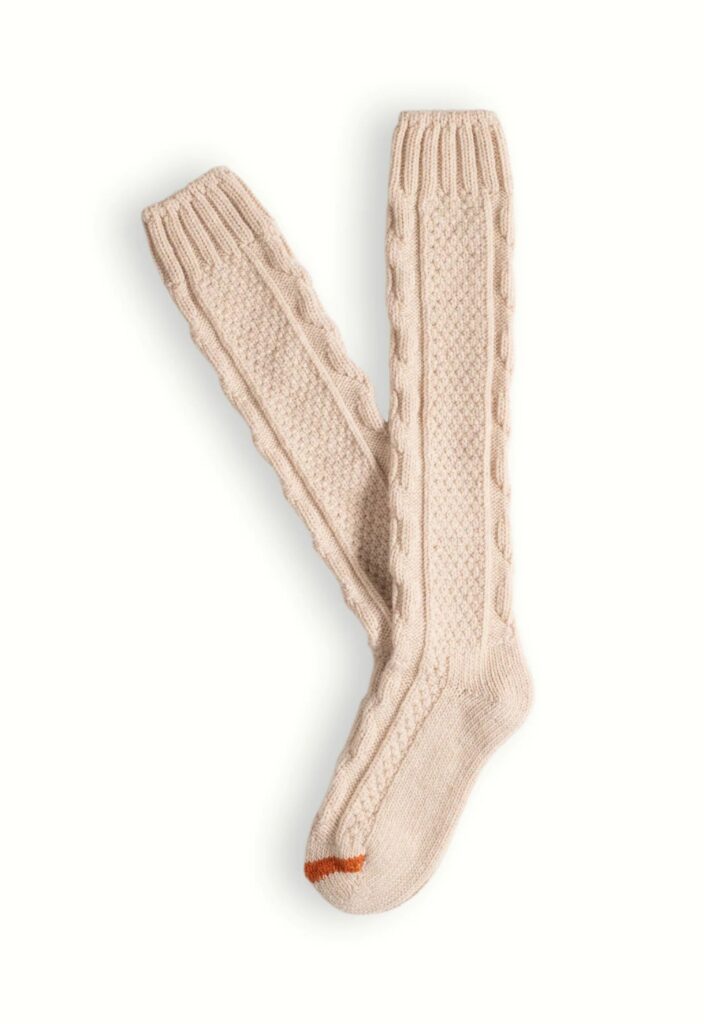 Spell Thunders Love - Wool Collection High Knee Cable Knit Socks - Image 1
