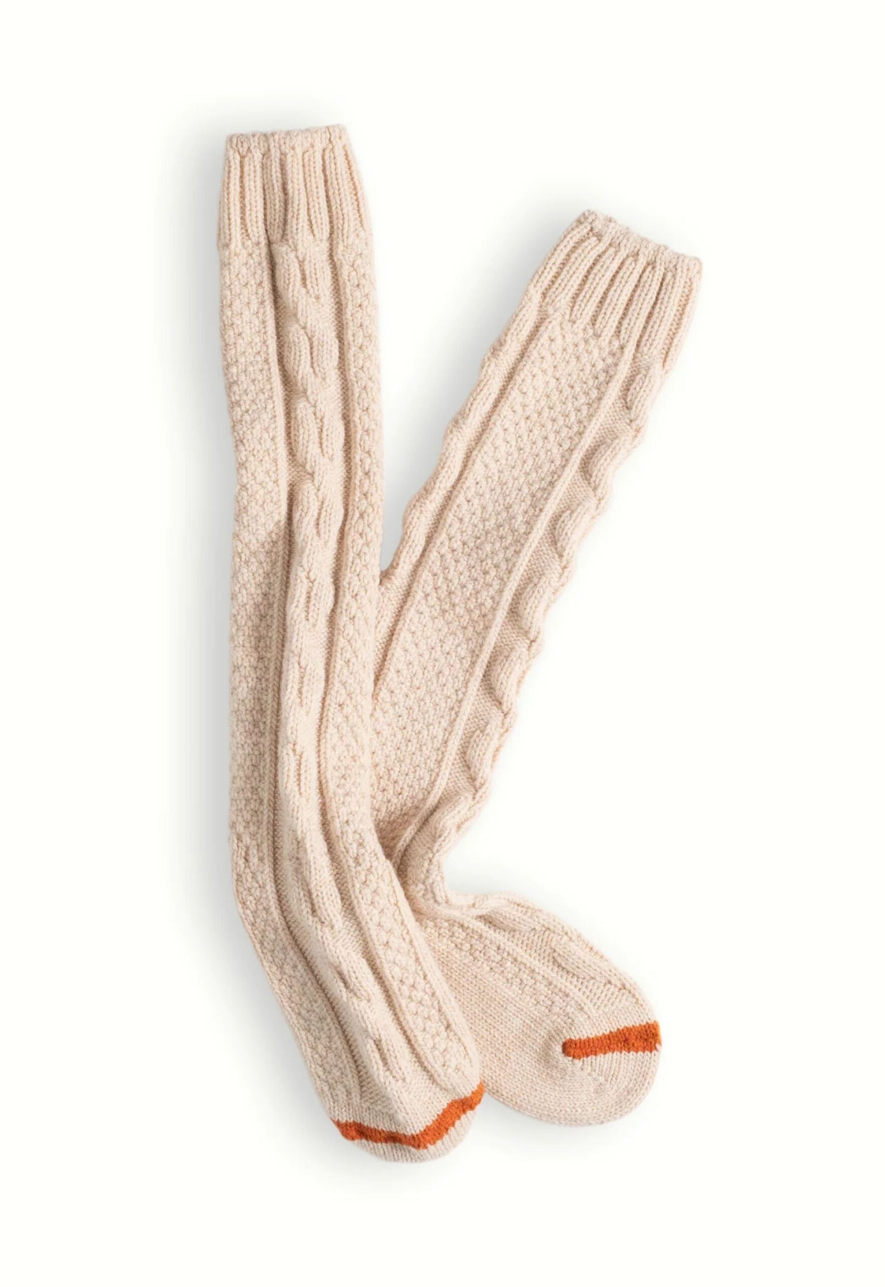 MNSPL191026070519006_2 Spell Thunders Love - Wool Collection High Knee Cable Knit Socks - Image 2