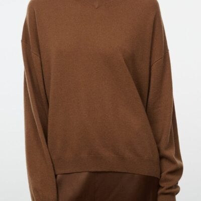 Staud Spencer Cashmere Sweater | Cigar - Image 1