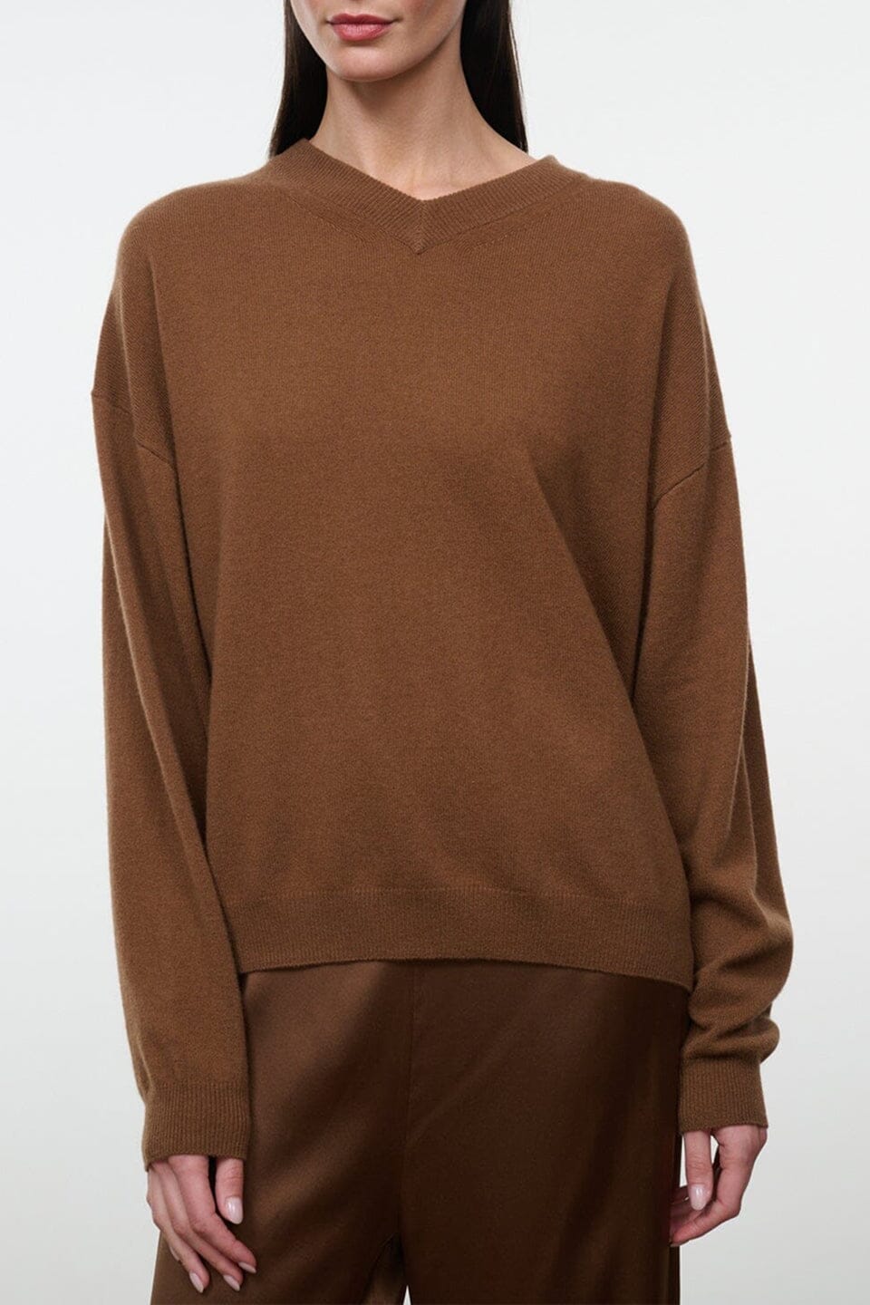 Staud Spencer Cashmere Sweater | Cigar - Image 1