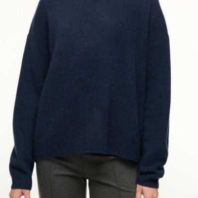 Staud Serrano Cashmere Relaxed Crew | Navy - Image 1