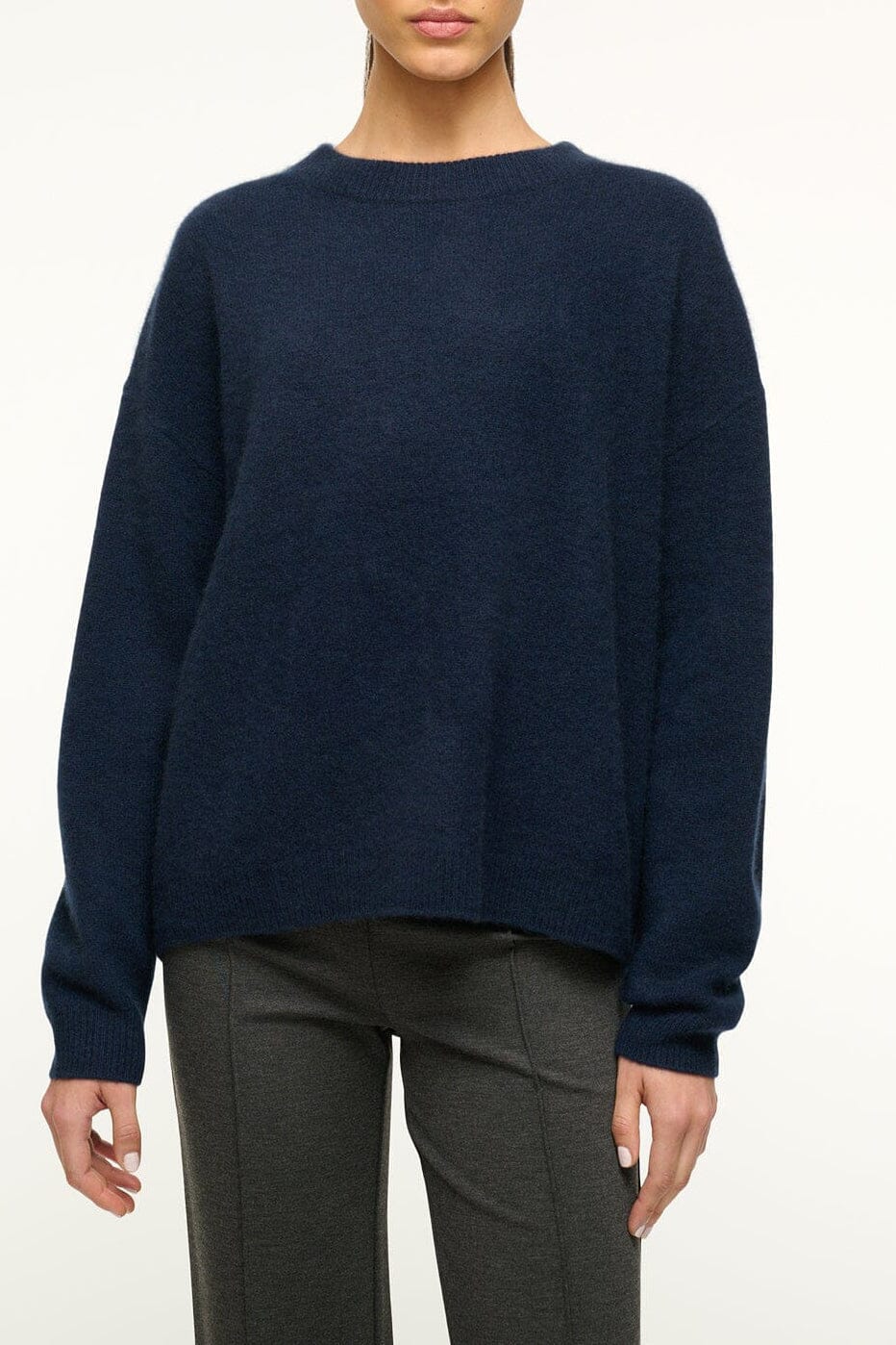 Staud Serrano Cashmere Relaxed Crew | Navy - Image 1