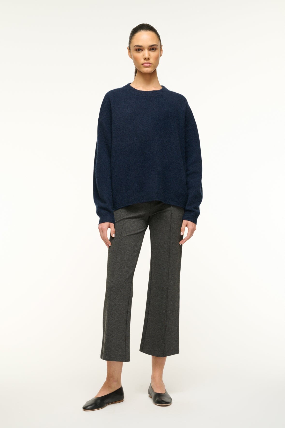 MNSTD051026021815019_2 Staud Serrano Cashmere Relaxed Crew | Navy - Image 2