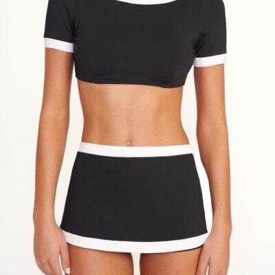 Staud Nell Swim Skirt | Black/white - Image 1