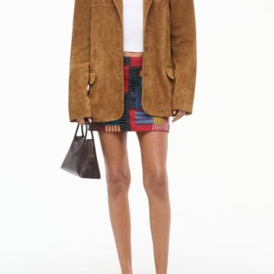 Staud Natalie Suede Jacket | Tan - Image 1