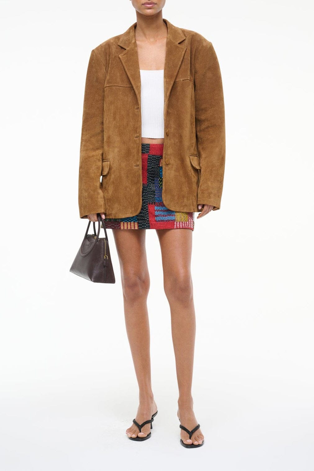 Staud Natalie Suede Jacket | Tan - Image 1