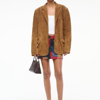 Staud Natalie Suede Jacket | Tan - Image 2