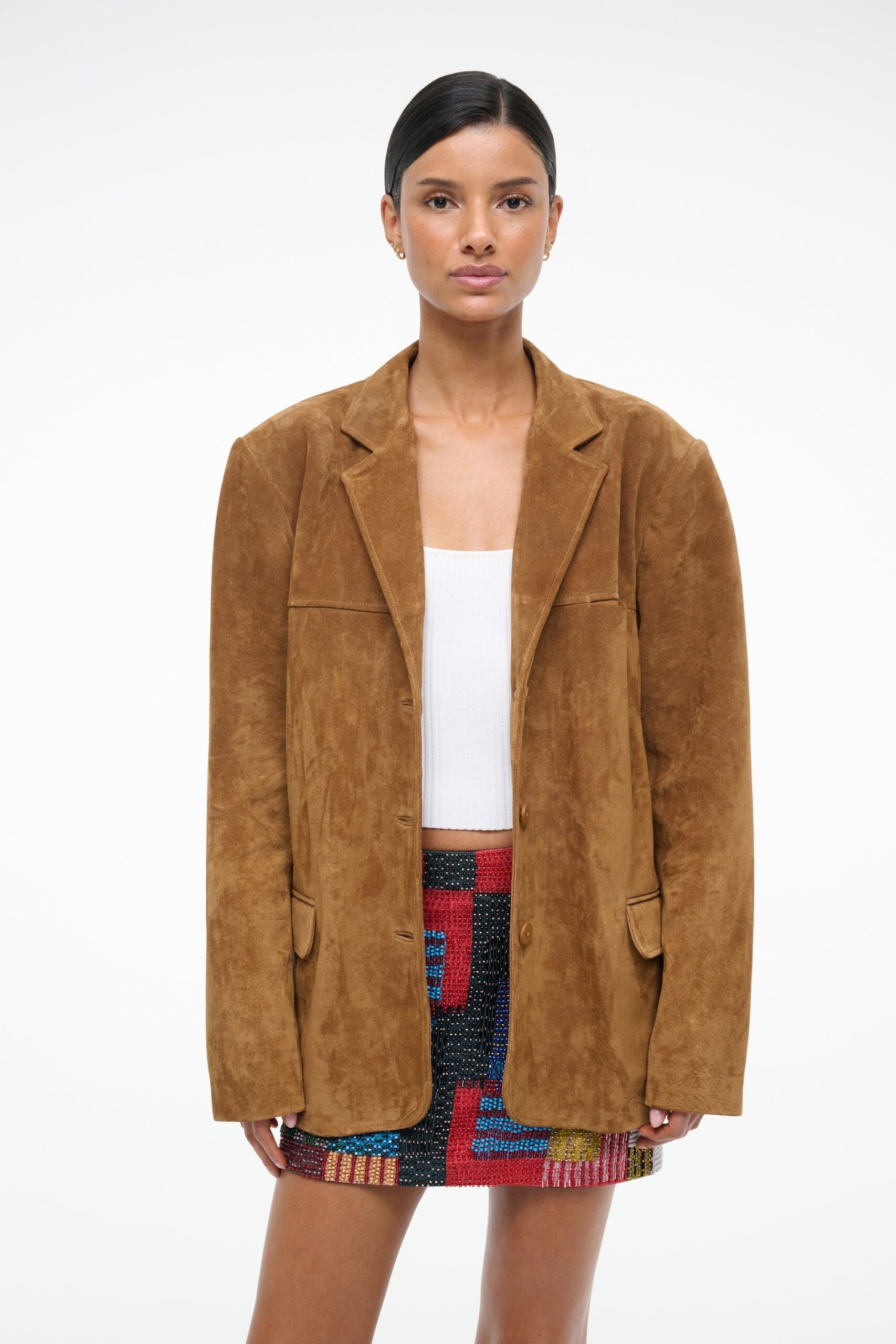 MNSTD051026021815040_3 Staud Natalie Suede Jacket | Tan - Image 3