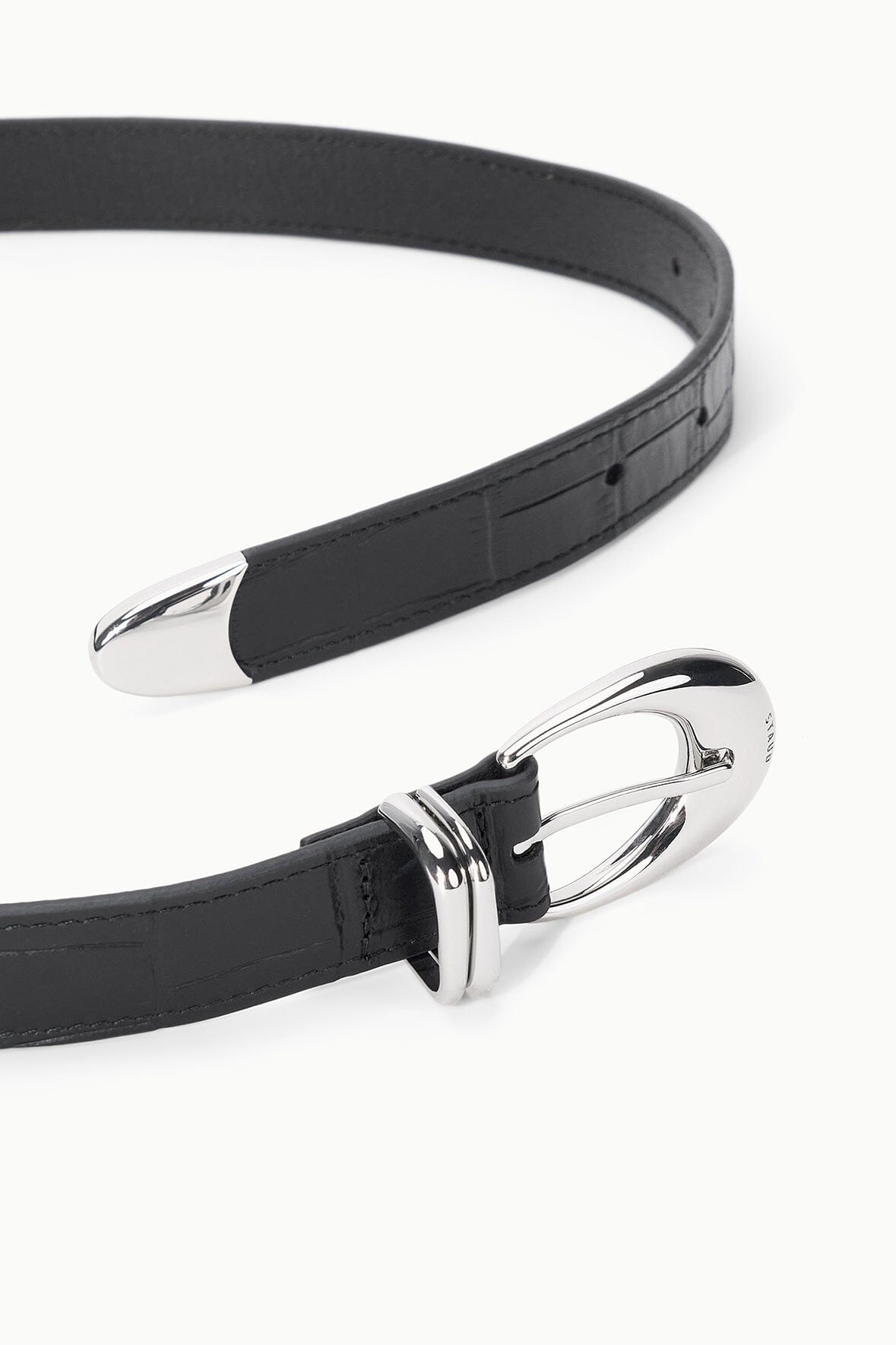 Staud Moon Buckle Belt | Black Croco - Image 3