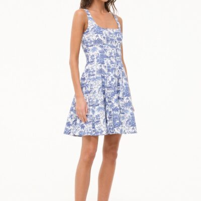 Staud Mini Wells Dress | Blue Toile - Image 2