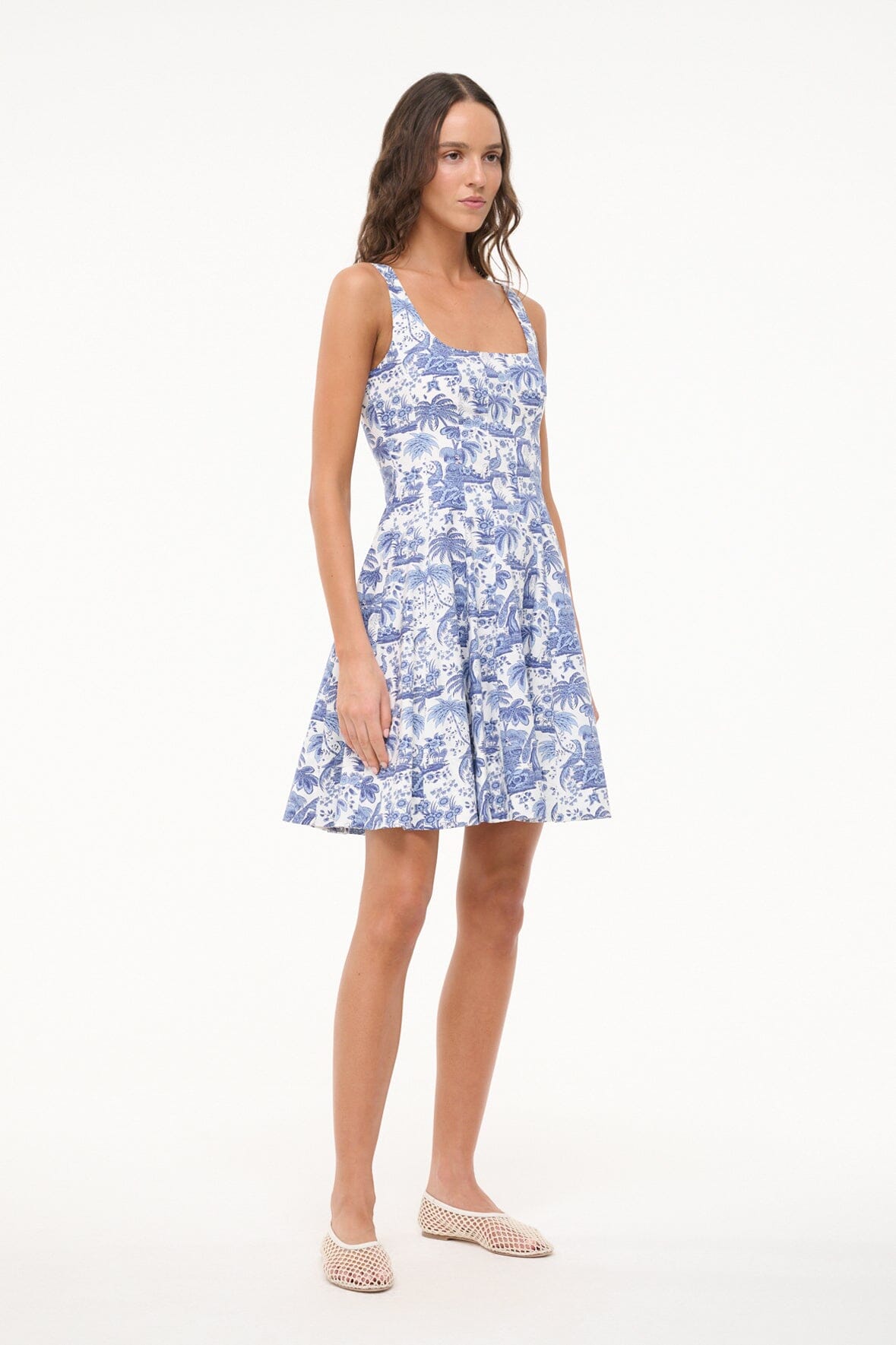 Staud Mini Wells Dress | Blue Toile - Image 2