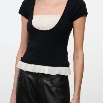 Staud Marin Top | Black Ivory - Image 1