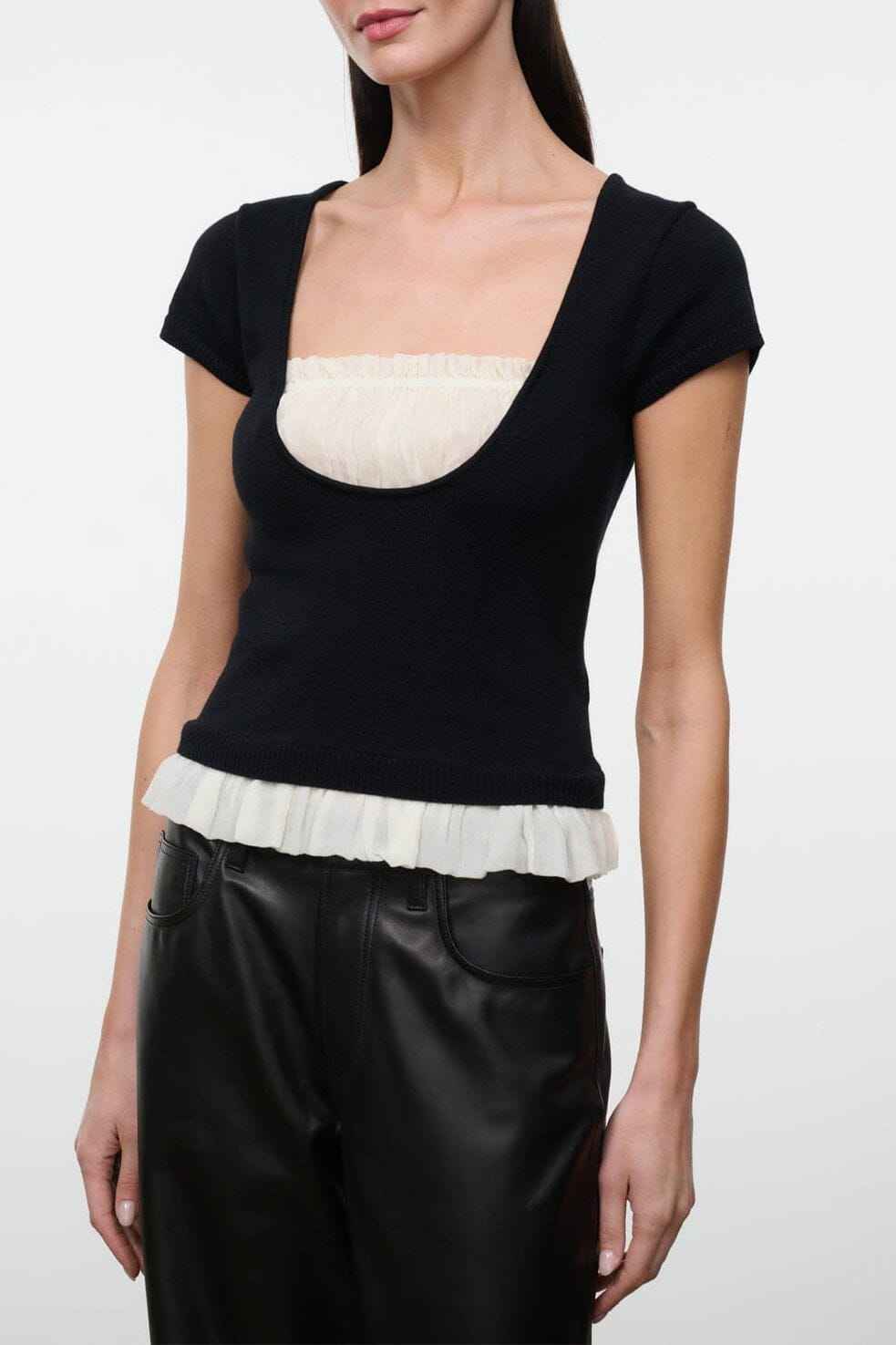 Staud Marin Top | Black Ivory - Image 1