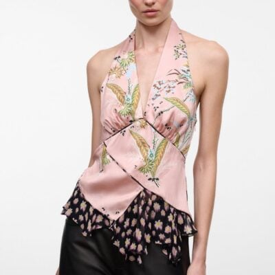 Staud Maeva Silk Top | Tapestry Rose Multi - Image 2