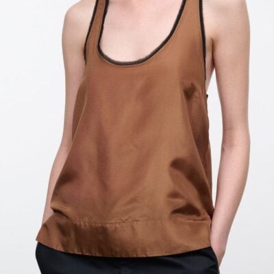 Staud Lynelle Silk Tank | Cigar - Image 1