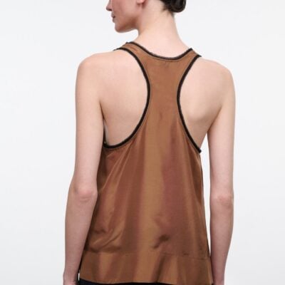 Staud Lynelle Silk Tank | Cigar - Image 2