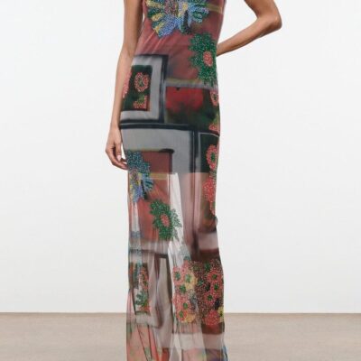 Staud Liliana Dress | Beaded Superbloom Scarf - Image 1