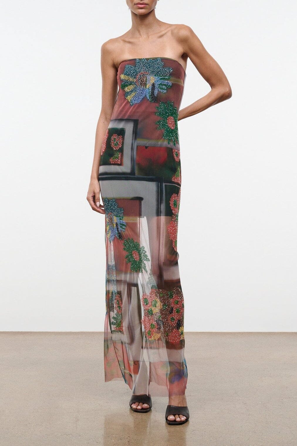 Staud Liliana Dress | Beaded Superbloom Scarf - Image 1