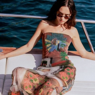 Staud Liliana Dress | Beaded Superbloom Scarf - Image 2