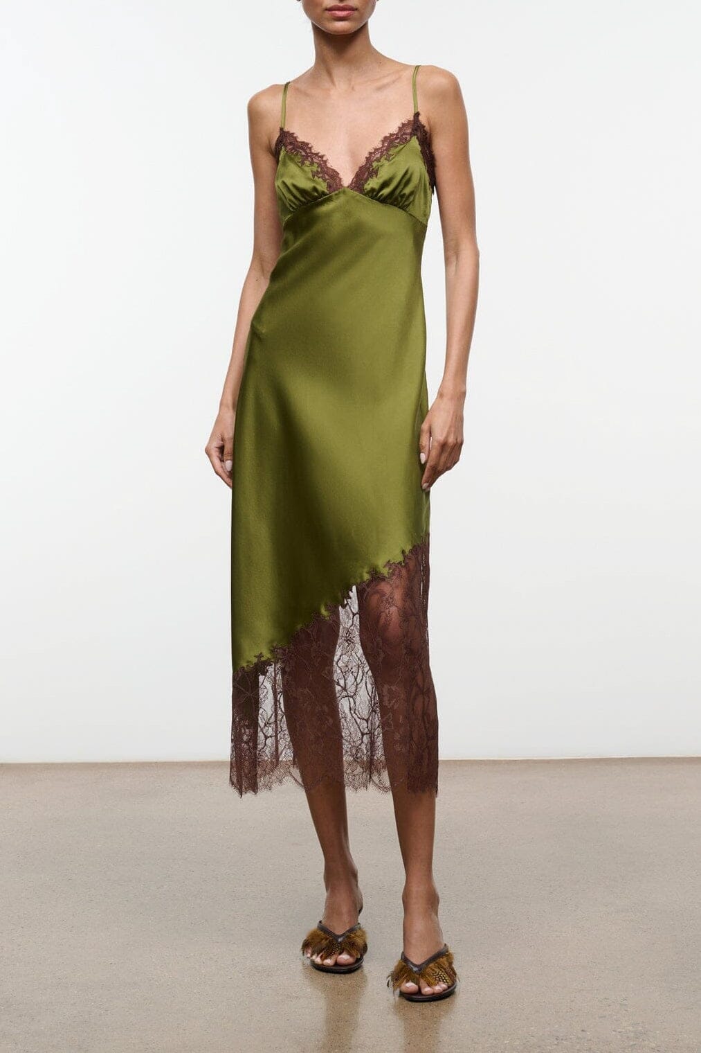 Staud Lara Silk Dress | Pear - Image 1