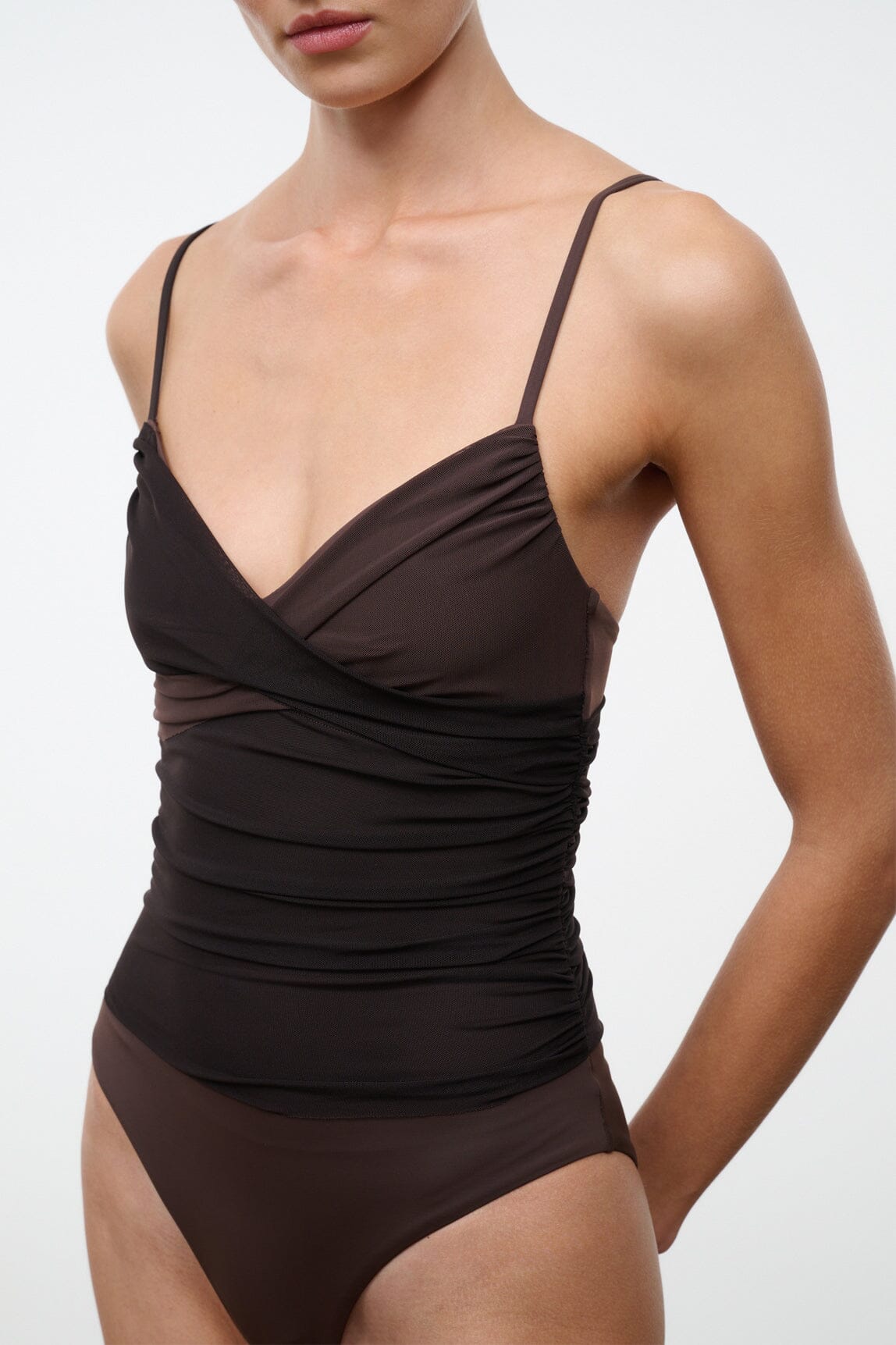 Staud LA Mer One Piece | Espresso Dark Chocolate - Image 3