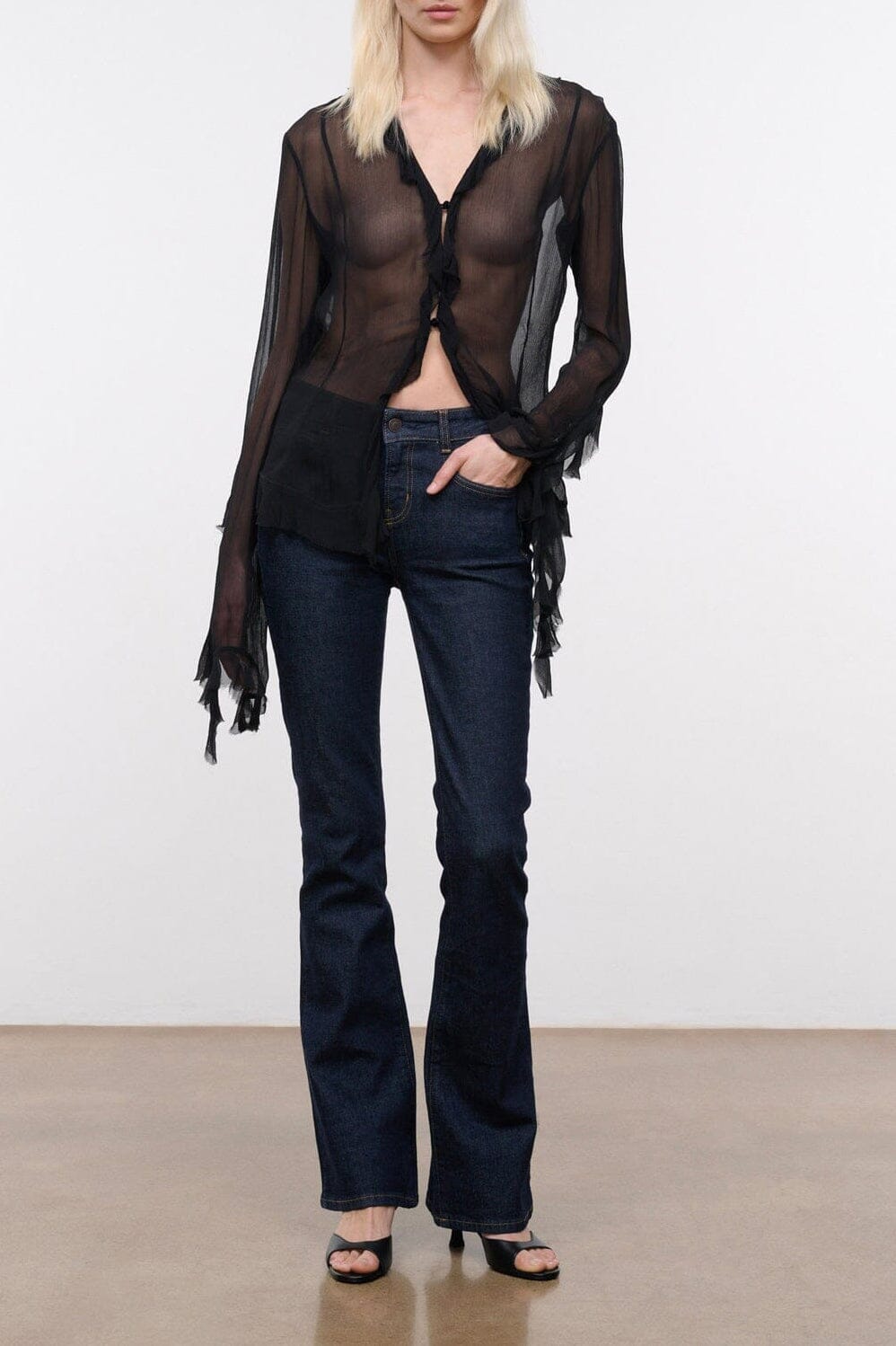 Staud Kyle Stretch Flare Jean | Indigo - Image 1