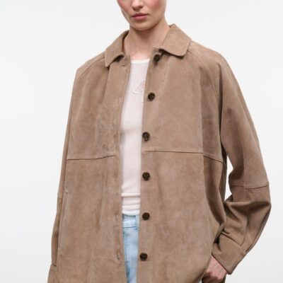 Staud Josette Suede Shirt | Dune - Image 2