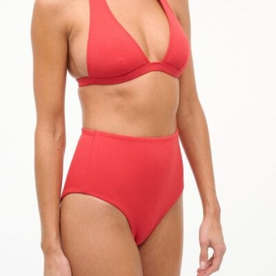 Staud Jonnie High Rise Bikini Bottom | Red Rose - Image 1