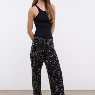 Staud Gus Studded Relaxed Jean | Black - Image 2
