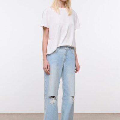 Staud Gus Distressed Relaxed Jean | Salt Wash - Image 2