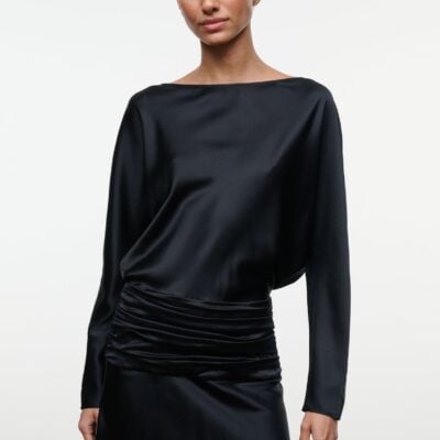 Staud Freda Silk Mini Dress | Black - Image 2