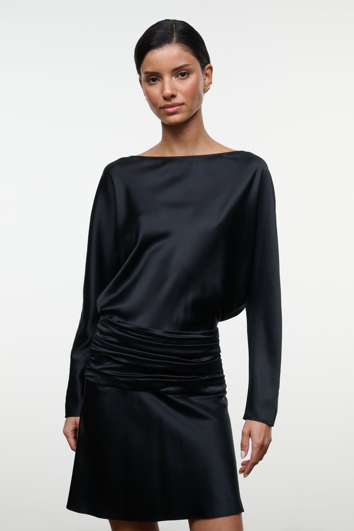 MNSTD051026021815146_2 Staud Freda Silk Mini Dress | Black - Image 2