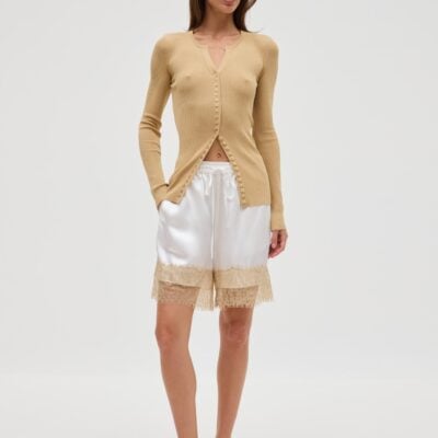 Third Form Whisper Lace Trim Short | Milk & Nude - Image 1