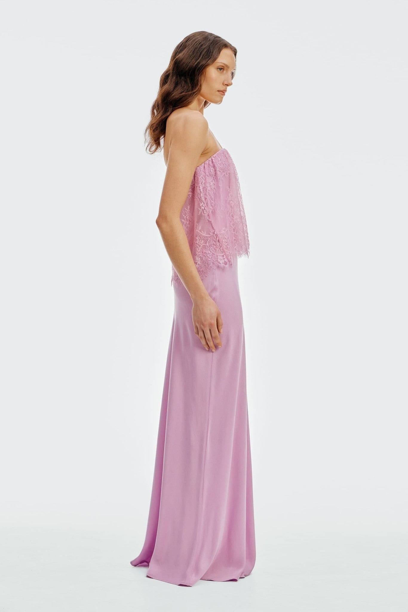 MNTFM051026020904011_2 Third Form Visions Lace Strapless Maxi Dress | Lilac - Image 2