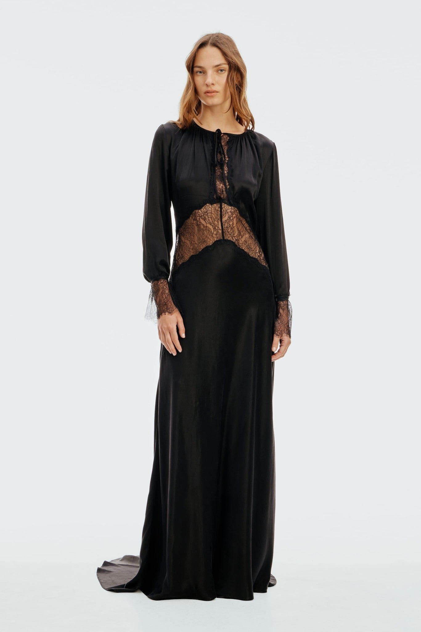 Third Form Visions Lace Long Sleeve Gown | Ebony - Image 1