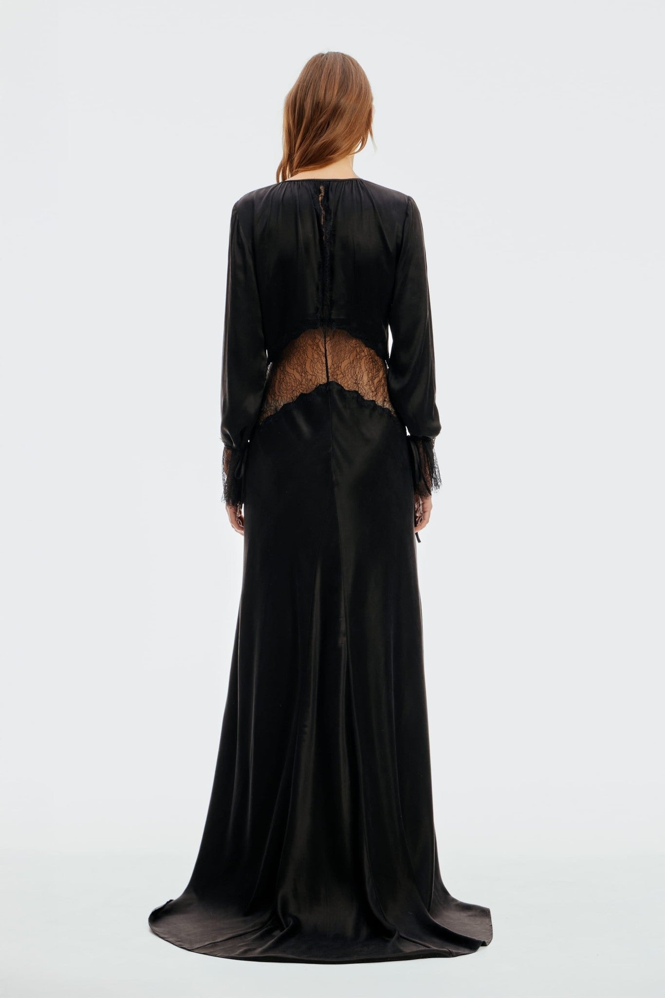 MNTFM051026020904020_3 Third Form Visions Lace Long Sleeve Gown | Ebony - Image 3