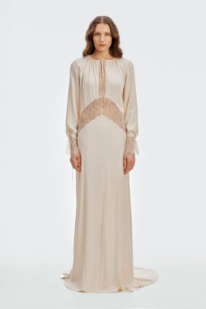 Third Form Visions Lace Long Sleeve Gown | Buttercream - Image 1