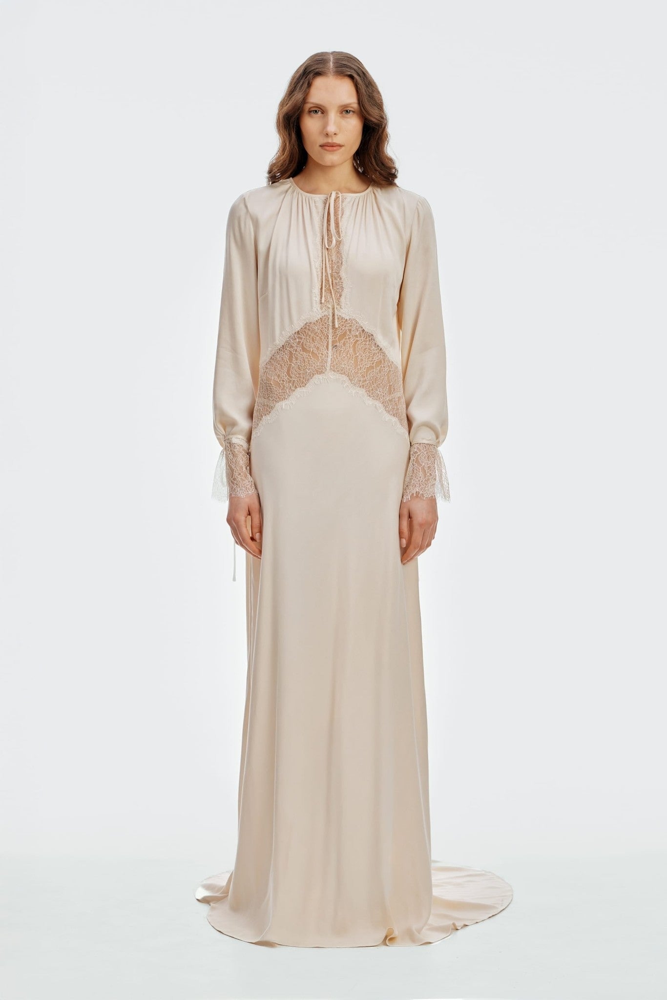 Third Form Visions Lace Long Sleeve Gown | Buttercream - Image 1