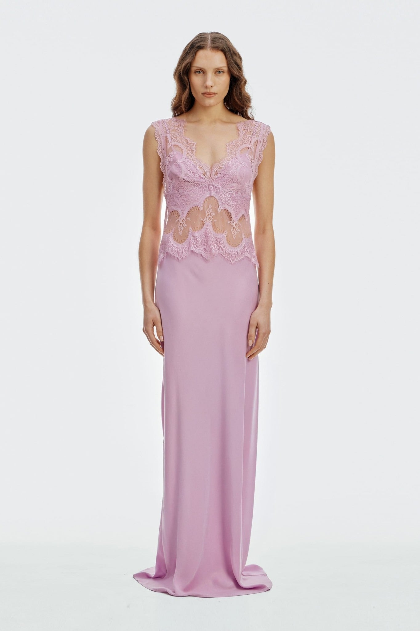 Third Form Visions Lace Floor Length Dress | Lilac - Image 1