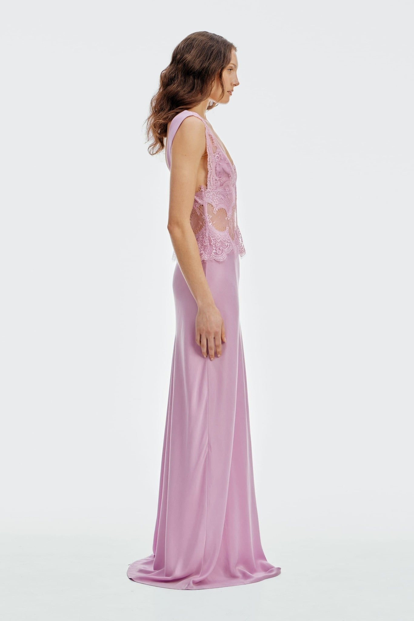 MNTFM051026020904024_2 Third Form Visions Lace Floor Length Dress | Lilac - Image 2