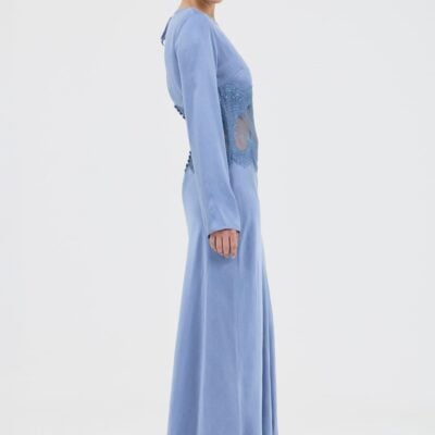 Third Form Visions Lace Trim LS Maxi Dress | Sapphire - Image 2