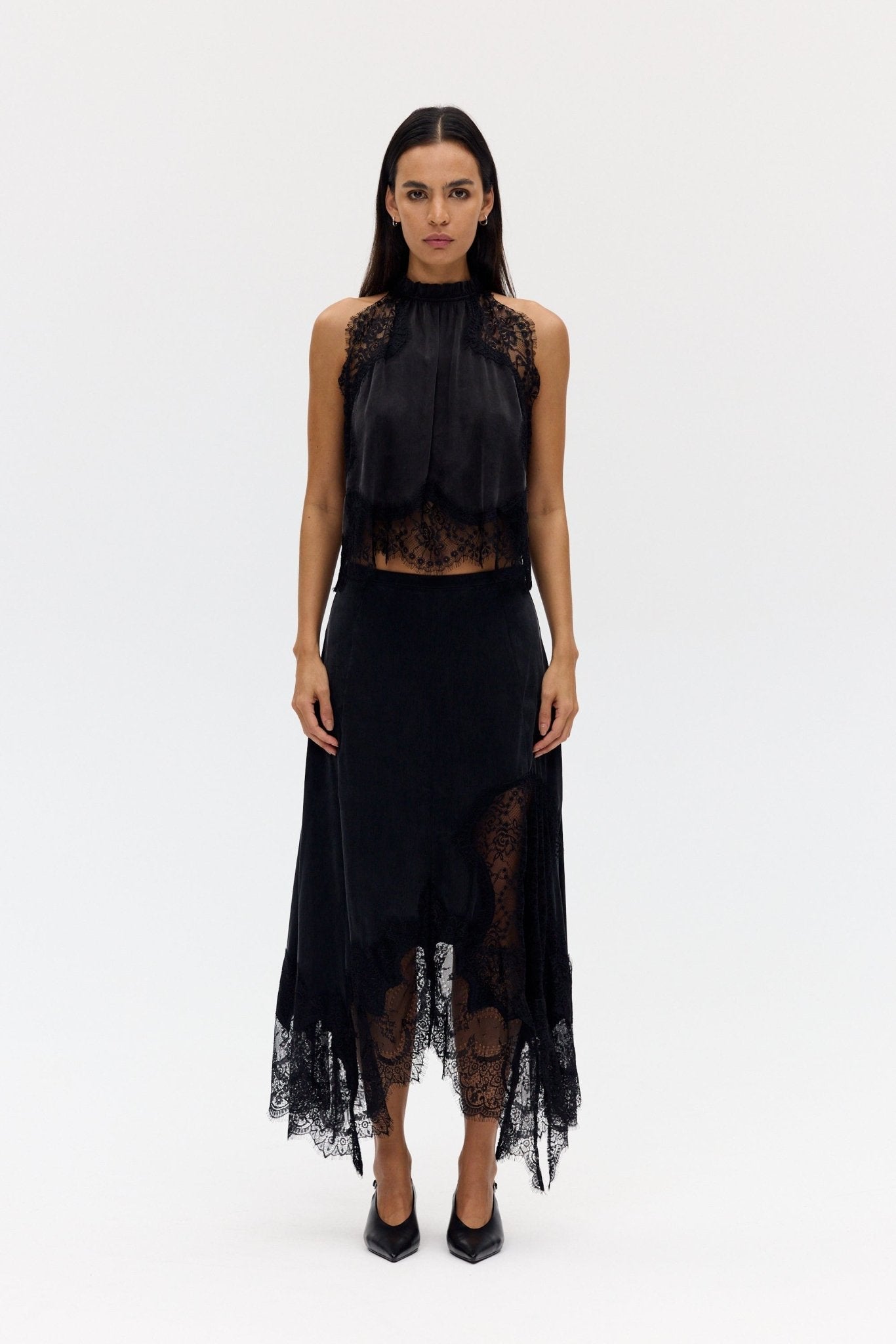 MNTFM051026020904030_3 Third Form Visions Lace Top | Ebony - Image 3