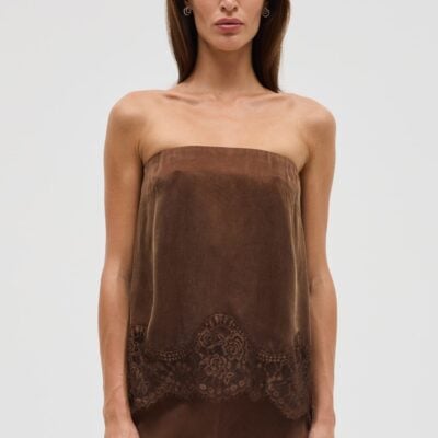 Third Form Visions Lace Strapless Top | Chocolate - Image 1