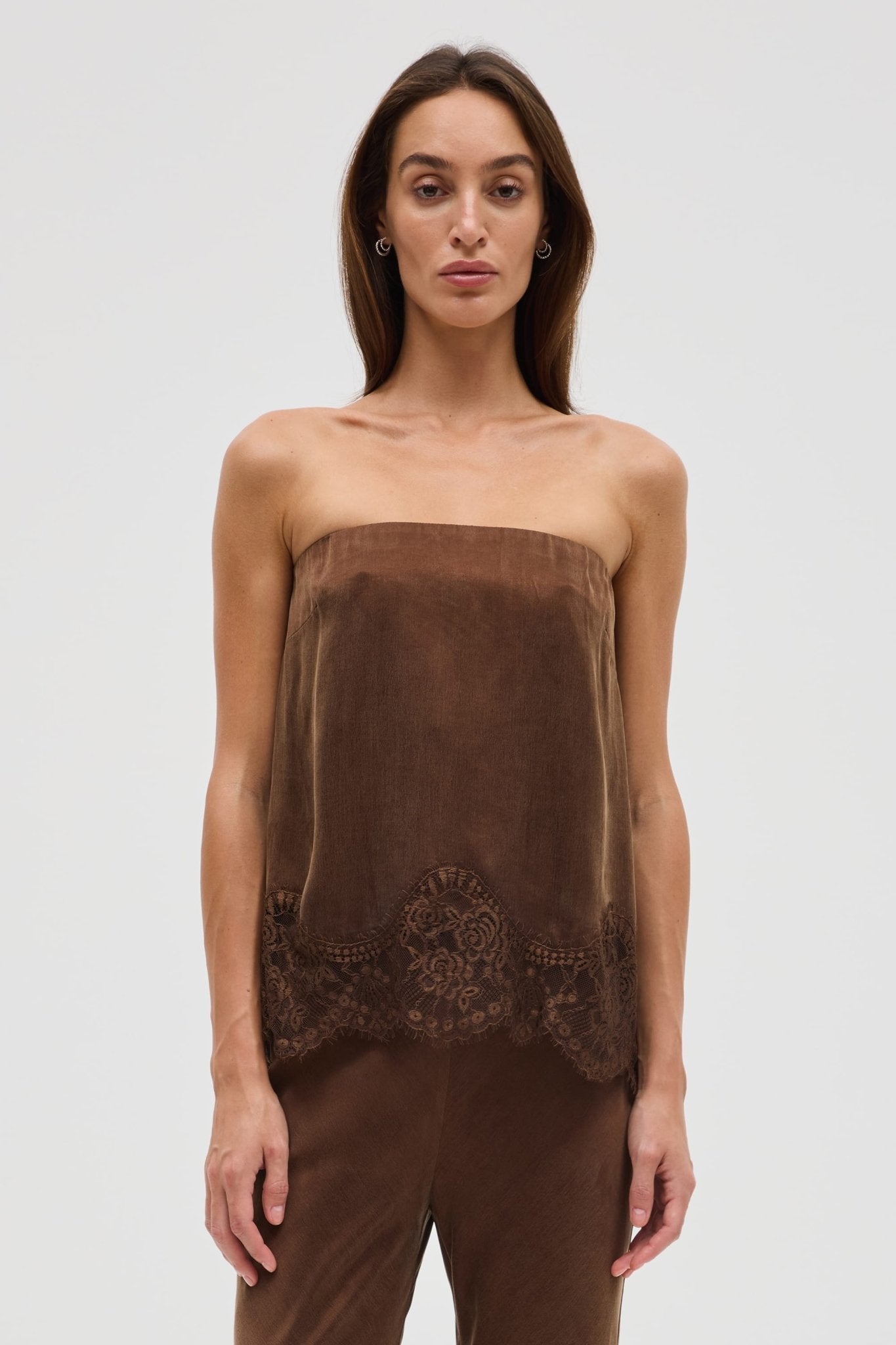 Third Form Visions Lace Strapless Top | Chocolate - Image 1