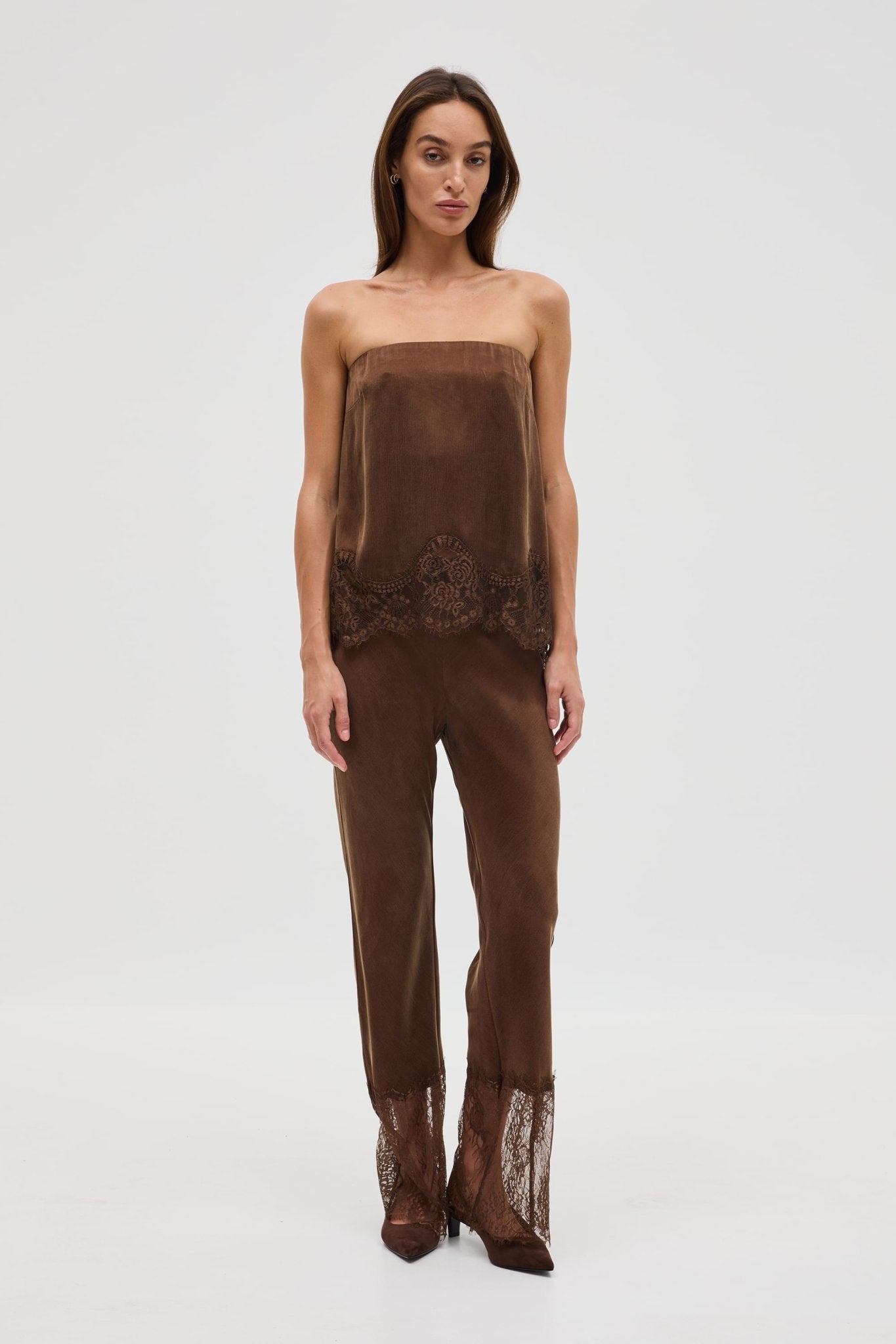 MNTFM051026020904033_3 Third Form Visions Lace Strapless Top | Chocolate - Image 3
