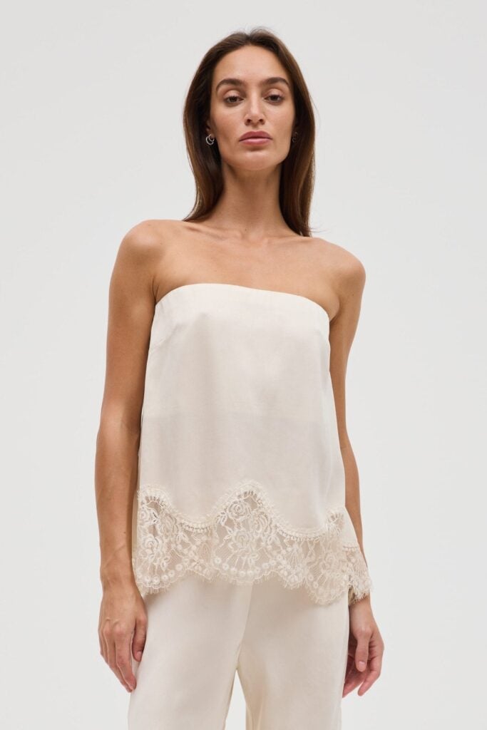 Third Form Visions Lace Strapless Top | Buttercream - Image 1