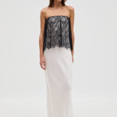 Third Form Visions Lace Strapless Maxi Dress | Ivory & Black - Image 2
