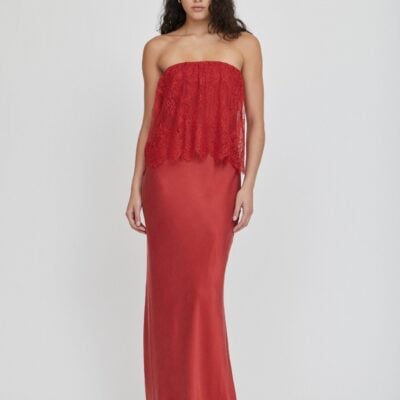 Third Form Visions Lace Strapless Maxi Dress | Crimson - Image 2
