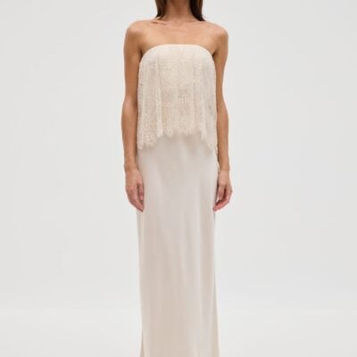 Third Form Visions Lace Strapless Maxi Dress | Buttercream - Image 1