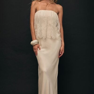 Third Form Visions Lace Strapless Maxi Dress | Buttercream - Image 2